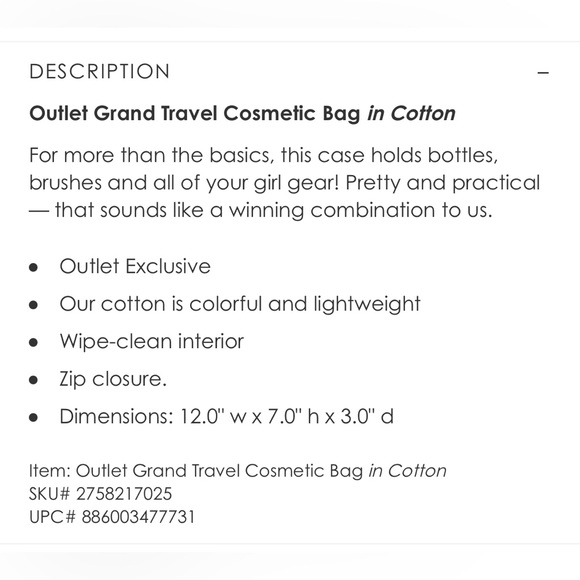 Vera Bradley Grand Travel Cosmetic in Vineyard Floral - Picture 3 of 3